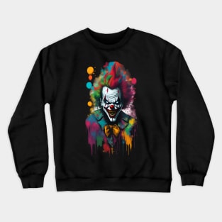 Evil demon clown from hell color blast Crewneck Sweatshirt